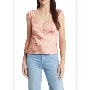 Treasure and Bond Cap Sleeve Satin Top Size XL